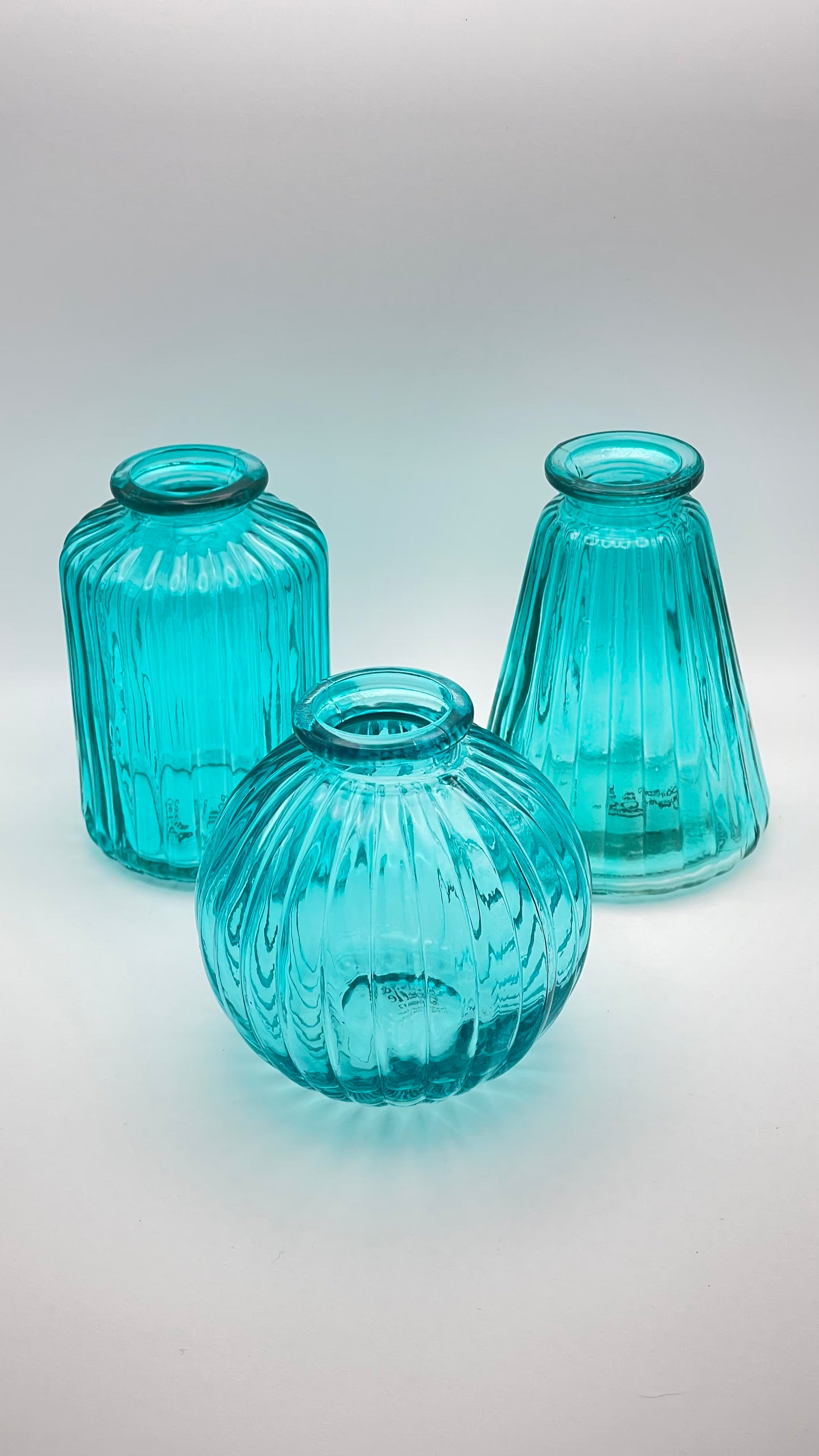 Turquoise Glass Bud Vases