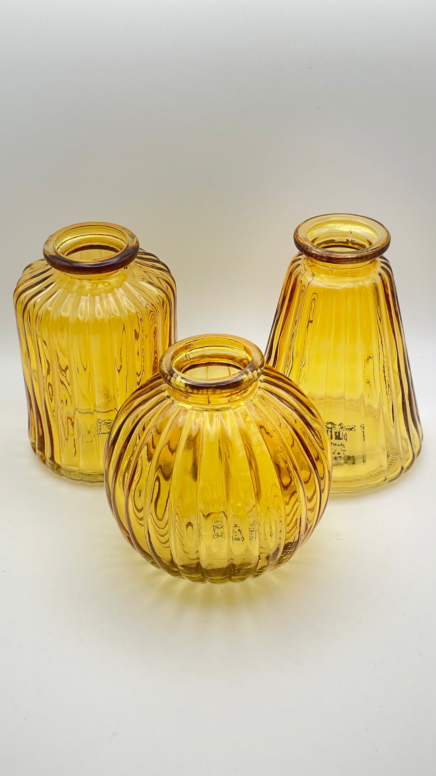 Yellow Glass Bud Vases